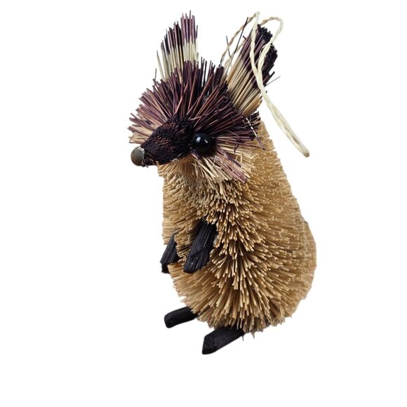 Lot of 3 Bristle Bottle Brush Woodland Animal Ornaments Squirrel Raccoon Fox - Picture 8 of 16